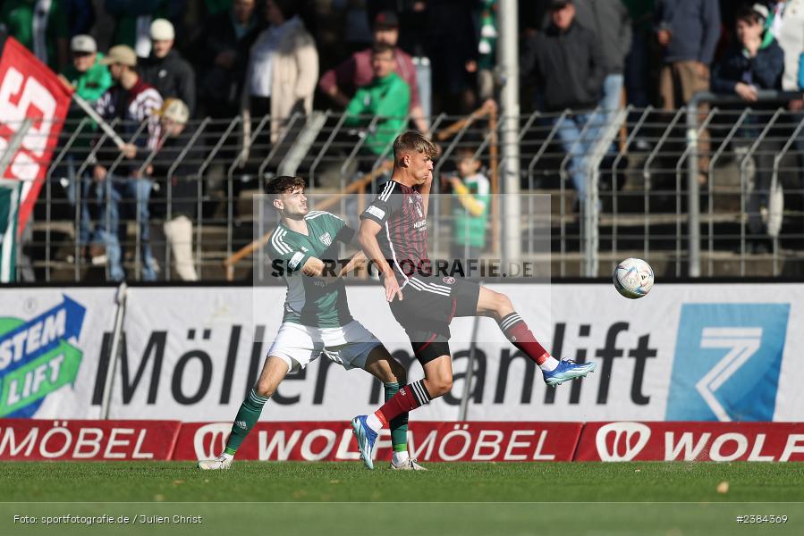 Sachs-Stadion, Schweinfurt, 15.10.2023, BFV, Fussball, sport, action, Saison 2023/2024, 15. Spieltag, Regionalliga Bayern, FCN, FCS, 1. FC Nürnberg II, 1. FC Schweinfurt 1905 - Bild-ID: 2384369