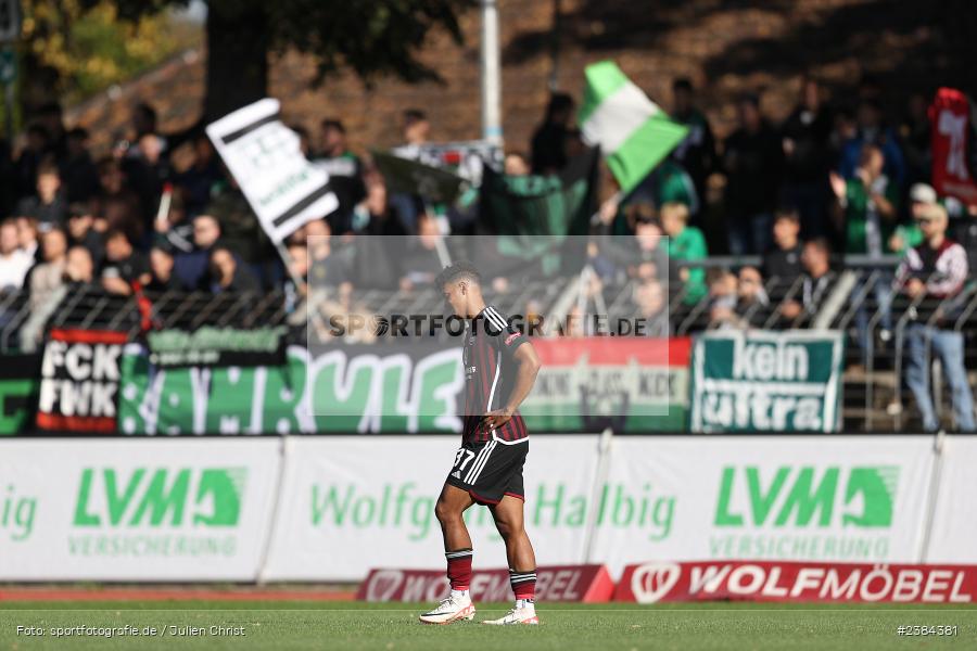 Sachs-Stadion, Schweinfurt, 15.10.2023, BFV, Fussball, sport, action, Saison 2023/2024, 15. Spieltag, Regionalliga Bayern, FCN, FCS, 1. FC Nürnberg II, 1. FC Schweinfurt 1905 - Bild-ID: 2384381