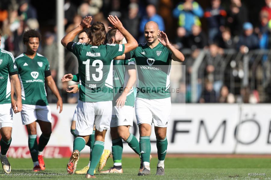 Sachs-Stadion, Schweinfurt, 15.10.2023, BFV, Fussball, sport, action, Saison 2023/2024, 15. Spieltag, Regionalliga Bayern, FCN, FCS, 1. FC Nürnberg II, 1. FC Schweinfurt 1905 - Bild-ID: 2384468