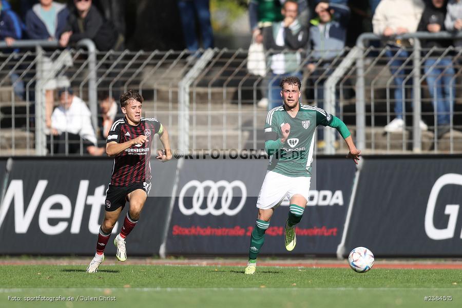 Sachs-Stadion, Schweinfurt, 15.10.2023, BFV, Fussball, sport, action, Saison 2023/2024, 15. Spieltag, Regionalliga Bayern, FCN, FCS, 1. FC Nürnberg II, 1. FC Schweinfurt 1905 - Bild-ID: 2384515 Sachs-Stadion, Schweinfurt, 15.10.2023, BFV, Fussball, sport, action, Saison 2023/2024, 15. Spieltag, Regionalliga Bayern, FCN, FCS, 1. FC Nürnberg II, 1. FC Schweinfurt 1905 - Bild-ID: 2384515