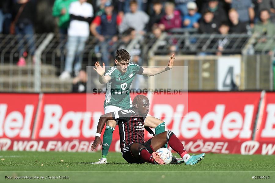 Sachs-Stadion, Schweinfurt, 15.10.2023, BFV, Fussball, sport, action, Saison 2023/2024, 15. Spieltag, Regionalliga Bayern, FCN, FCS, 1. FC Nürnberg II, 1. FC Schweinfurt 1905 - Bild-ID: 2384535