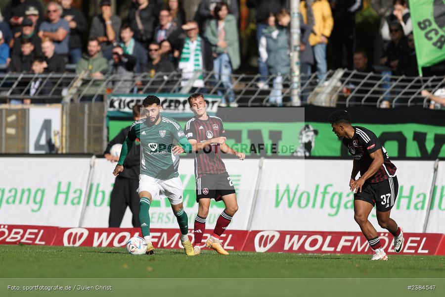Sachs-Stadion, Schweinfurt, 15.10.2023, BFV, Fussball, sport, action, Saison 2023/2024, 15. Spieltag, Regionalliga Bayern, FCN, FCS, 1. FC Nürnberg II, 1. FC Schweinfurt 1905 - Bild-ID: 2384547
