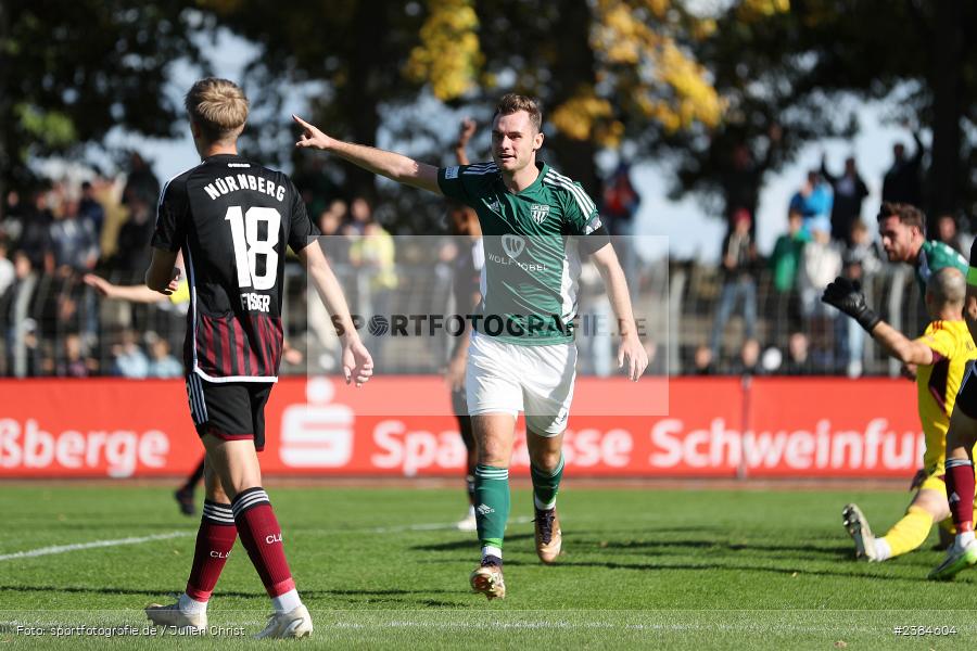 Sachs-Stadion, Schweinfurt, 15.10.2023, BFV, Fussball, sport, action, Saison 2023/2024, 15. Spieltag, Regionalliga Bayern, FCN, FCS, 1. FC Nürnberg II, 1. FC Schweinfurt 1905 - Bild-ID: 2384604