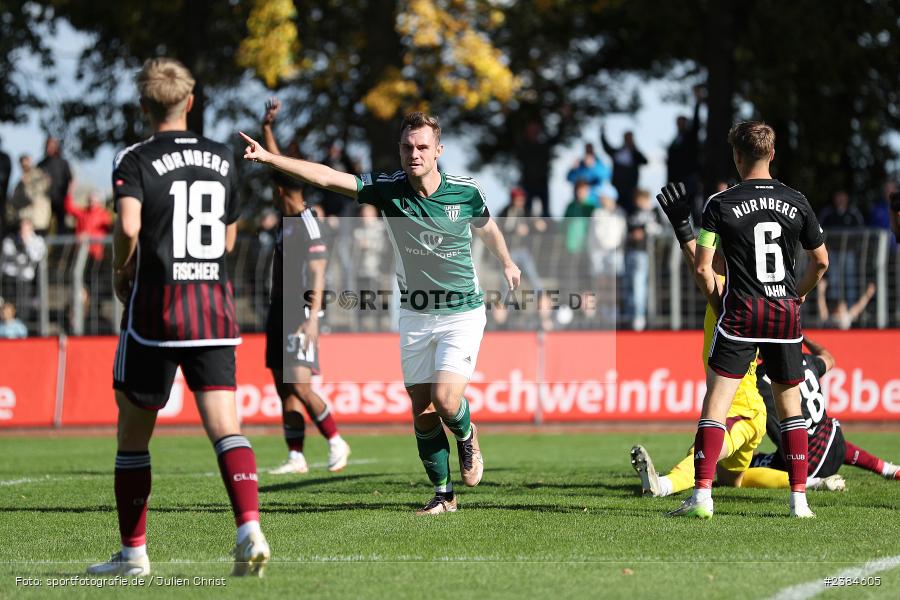 Sachs-Stadion, Schweinfurt, 15.10.2023, BFV, Fussball, sport, action, Saison 2023/2024, 15. Spieltag, Regionalliga Bayern, FCN, FCS, 1. FC Nürnberg II, 1. FC Schweinfurt 1905 - Bild-ID: 2384605 Sachs-Stadion, Schweinfurt, 15.10.2023, BFV, Fussball, sport, action, Saison 2023/2024, 15. Spieltag, Regionalliga Bayern, FCN, FCS, 1. FC Nürnberg II, 1. FC Schweinfurt 1905 - Bild-ID: 2384605