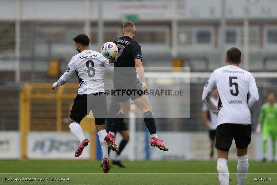 Stadion am Schönbusch, Aschaffenburg, 28.10.2023, BFV, Fussball, sport, action, Saison 2023/2024, 18. Spieltag, Regionalliga Bayern, FCS, SVA, 1. FC Schweinfurt 1905, SV Viktoria Aschaffenburg - Bild-ID: 2386019