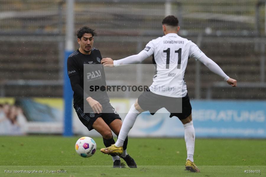 Stadion am Schönbusch, Aschaffenburg, 28.10.2023, BFV, Fussball, sport, action, Saison 2023/2024, 18. Spieltag, Regionalliga Bayern, FCS, SVA, 1. FC Schweinfurt 1905, SV Viktoria Aschaffenburg - Bild-ID: 2386103
