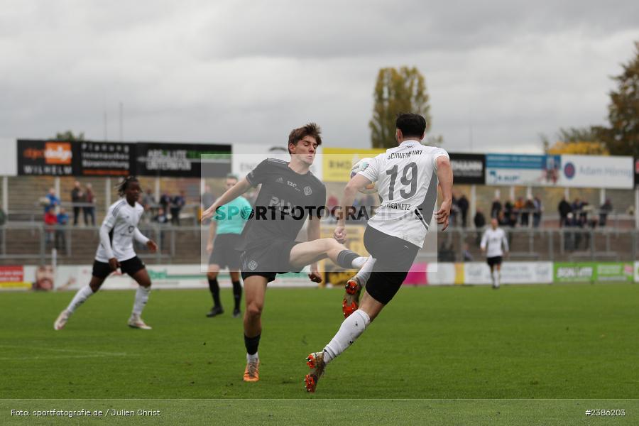 Stadion am Schönbusch, Aschaffenburg, 28.10.2023, BFV, Fussball, sport, action, Saison 2023/2024, 18. Spieltag, Regionalliga Bayern, FCS, SVA, 1. FC Schweinfurt 1905, SV Viktoria Aschaffenburg - Bild-ID: 2386203