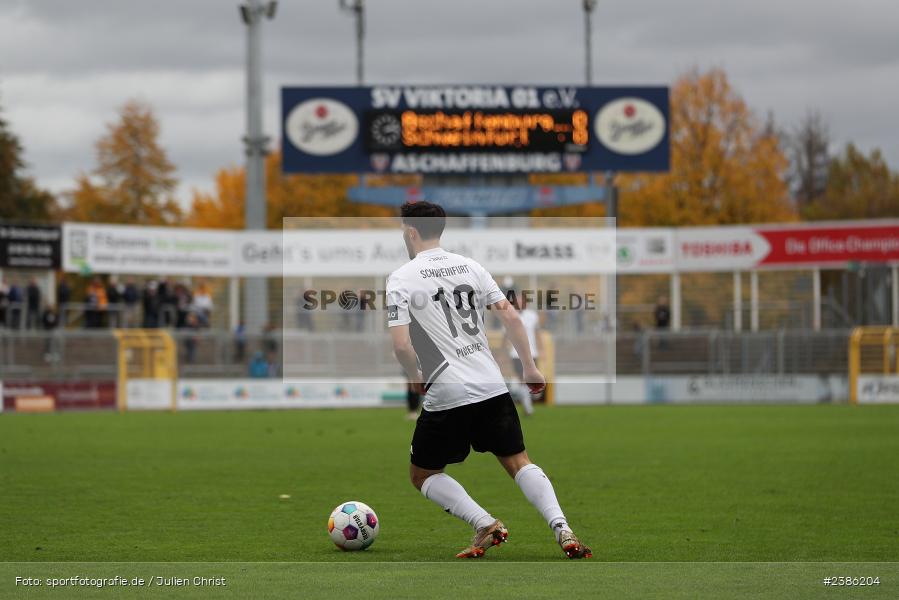 Stadion am Schönbusch, Aschaffenburg, 28.10.2023, BFV, Fussball, sport, action, Saison 2023/2024, 18. Spieltag, Regionalliga Bayern, FCS, SVA, 1. FC Schweinfurt 1905, SV Viktoria Aschaffenburg - Bild-ID: 2386204