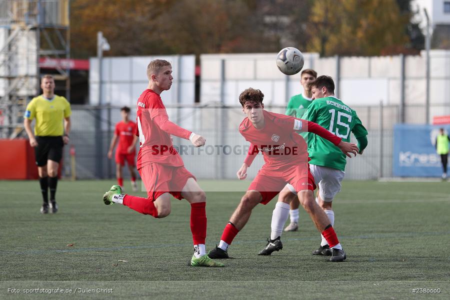 AKON Arena, Würzburg, 01.11.2023, BFV, Fussball, sport, action, Saison 2023/2024, U19 Bayernliga, 10. Spieltag, FC05, FWK, 1. FC Schweinfurt 1905, FC Würzburger Kickers - Bild-ID: 2386660