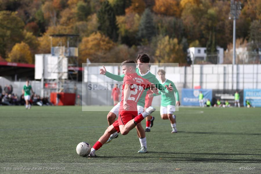 AKON Arena, Würzburg, 01.11.2023, BFV, Fussball, sport, action, Saison 2023/2024, U19 Bayernliga, 10. Spieltag, FC05, FWK, 1. FC Schweinfurt 1905, FC Würzburger Kickers - Bild-ID: 2386667