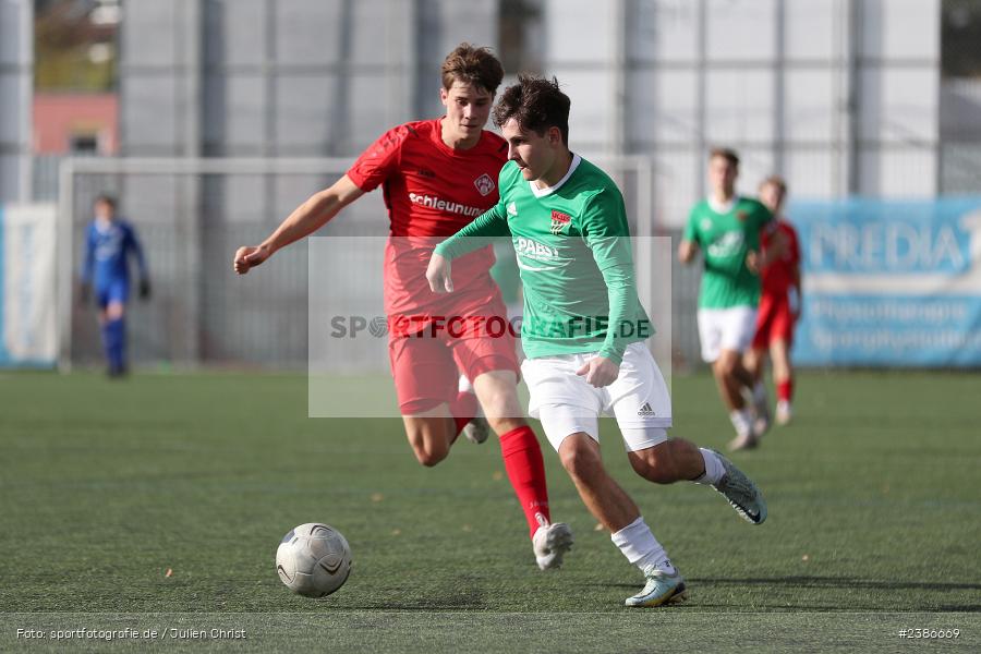 AKON Arena, Würzburg, 01.11.2023, BFV, Fussball, sport, action, Saison 2023/2024, U19 Bayernliga, 10. Spieltag, FC05, FWK, 1. FC Schweinfurt 1905, FC Würzburger Kickers - Bild-ID: 2386669