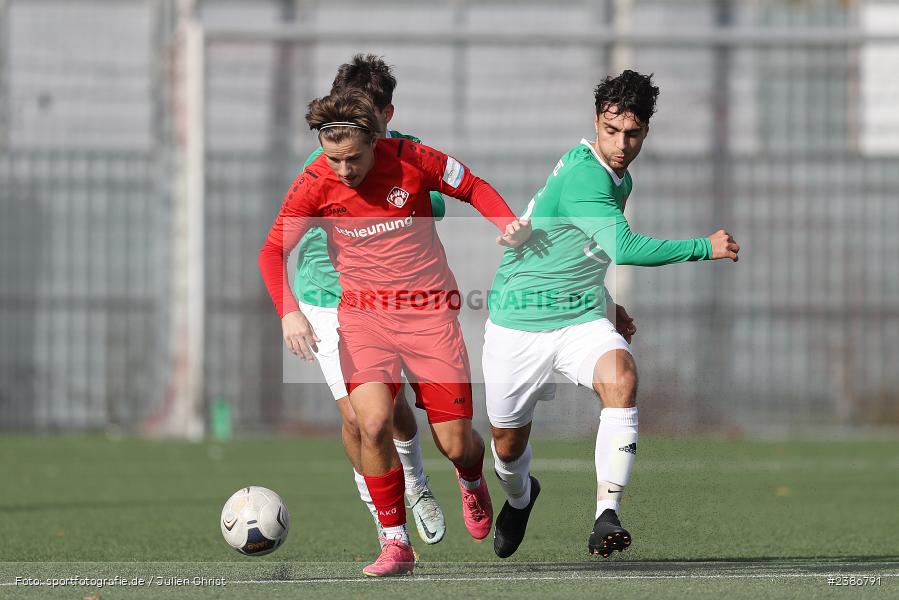 AKON Arena, Würzburg, 01.11.2023, BFV, Fussball, sport, action, Saison 2023/2024, U19 Bayernliga, 10. Spieltag, FC05, FWK, 1. FC Schweinfurt 1905, FC Würzburger Kickers - Bild-ID: 2386791