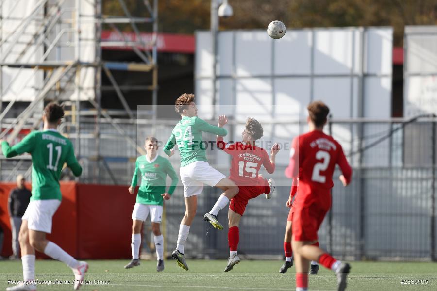 AKON Arena, Würzburg, 01.11.2023, BFV, Fussball, sport, action, Saison 2023/2024, U19 Bayernliga, 10. Spieltag, FC05, FWK, 1. FC Schweinfurt 1905, FC Würzburger Kickers - Bild-ID: 2386905