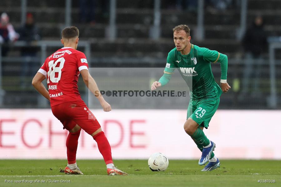 AKON Arena, Würzburg, 04.11.2023, BFV, Fussball, sport, action, Saison 2023/2024, Regionalliga Bayern, 19. Spieltag, FCA, FWK, FC Augsburg II, FC Würzburger Kickers - Bild-ID: 2387028