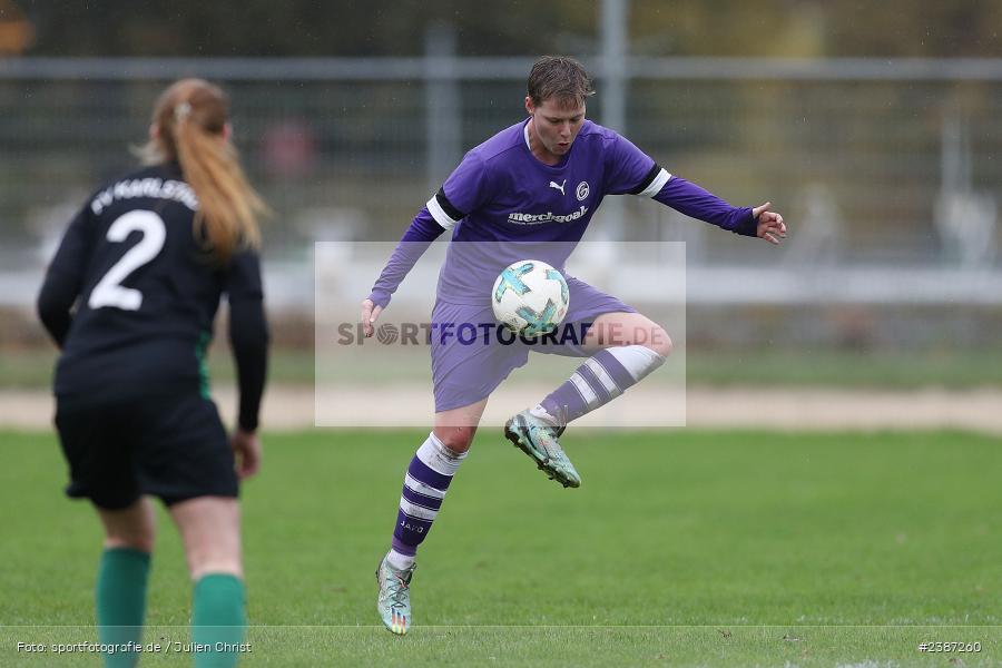 Sportgelände, Karlstadt, 05.11.2023, BFV, Fussball, sport, action, Saison 2023/2024, 9. Spieltag, Bezirksliga Frauen 01, TSV, FVK, TSV Grombühl, FV Karlstadt - Bild-ID: 2387260 Sportgelände, Karlstadt, 05.11.2023, BFV, Fussball, sport, action, Saison 2023/2024, 9. Spieltag, Bezirksliga Frauen 01, TSV, FVK, TSV Grombühl, FV Karlstadt - Bild-ID: 2387260