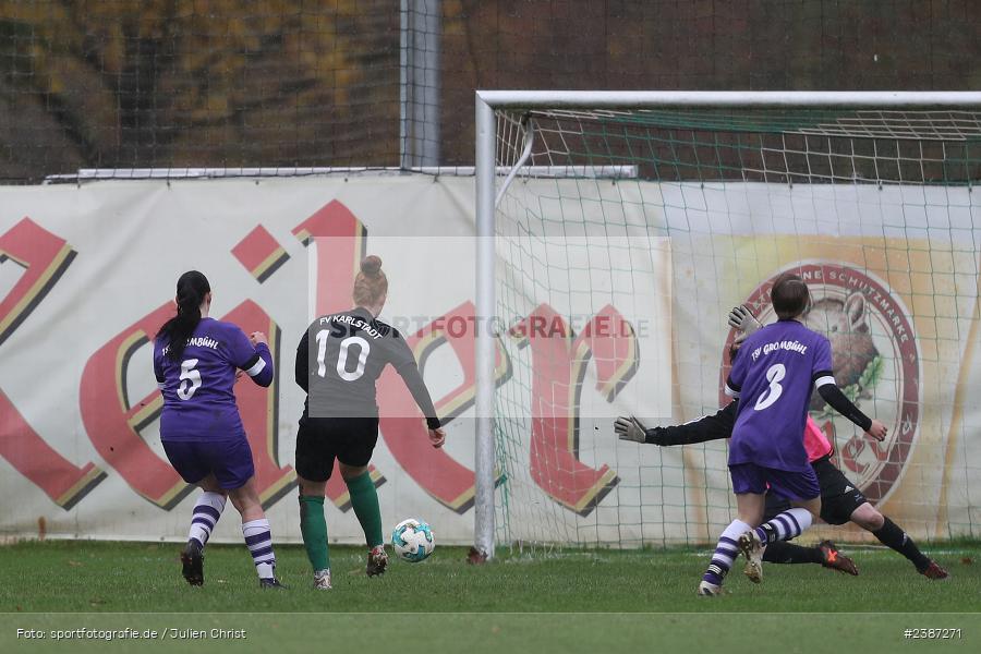 Sportgelände, Karlstadt, 05.11.2023, BFV, Fussball, sport, action, Saison 2023/2024, 9. Spieltag, Bezirksliga Frauen 01, TSV, FVK, TSV Grombühl, FV Karlstadt - Bild-ID: 2387271