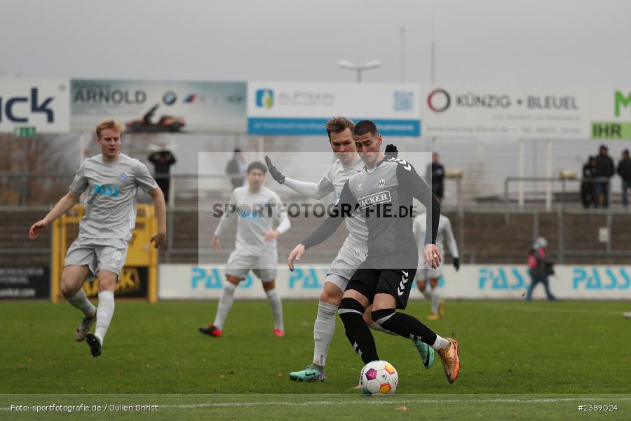 Stadion am Schönbusch, Aschaffenburg, 25.11.2023, BFV, Fussball, sport, action, Saison 2023/2024, 21. Spieltag, Regionalliga Bayern, SVW, SVA, SV Wacker Burghausen, SV Viktoria Aschaffenburg - Bild-ID: 2389024