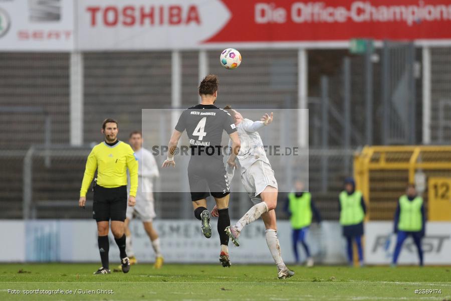 Stadion am Schönbusch, Aschaffenburg, 25.11.2023, BFV, Fussball, sport, action, Saison 2023/2024, 21. Spieltag, Regionalliga Bayern, SVW, SVA, SV Wacker Burghausen, SV Viktoria Aschaffenburg - Bild-ID: 2389174