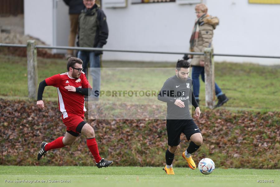 Sportgelände, Obersfeld, 26.11.2023, BFV, sport, action, Saison 2023/2024, Fussball, Kreisklasse Würzburg, SVSS, FVB, SV Sendelbach-Steinbach, FV Bachgrund - Bild-ID: 2389412