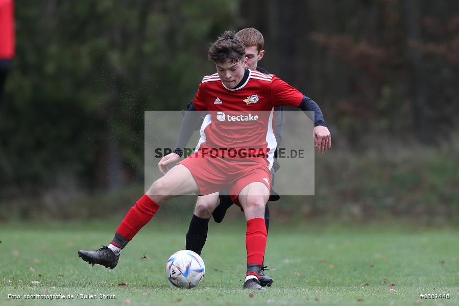 Sportgelände, Obersfeld, 26.11.2023, BFV, sport, action, Saison 2023/2024, Fussball, Kreisklasse Würzburg, SVSS, FVB, SV Sendelbach-Steinbach, FV Bachgrund - Bild-ID: 2389448