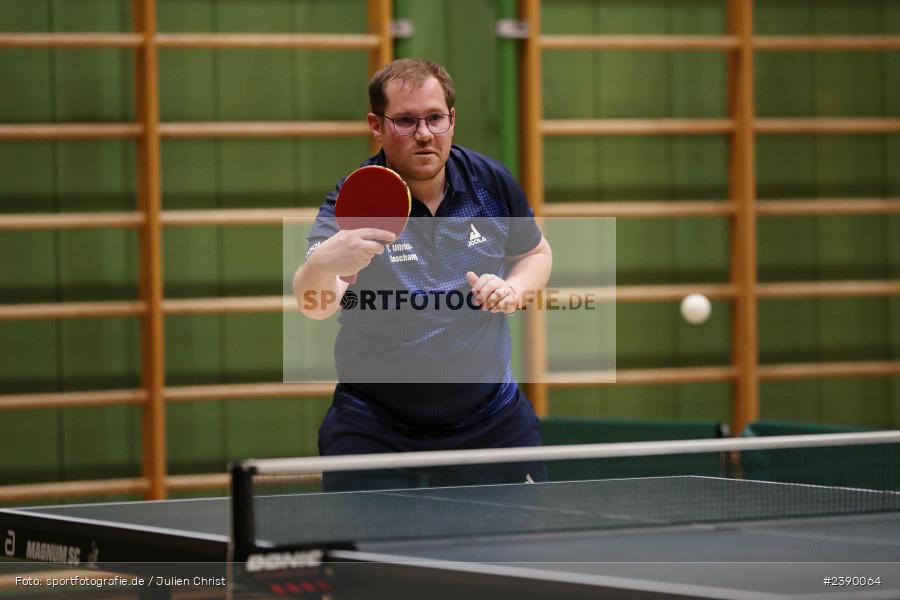 Tobias Ullrich-Zieschang, Erwin-Ammann-Halle, Karlstadt, 09.12.2023, BTTV, sport, action, Saison 2023/2024, Bezirksoberliga Herren Ufr, TV 1901 Mittelsinn, TSV Karlstadt - Bild-ID: 2390064 Tobias Ullrich-Zieschang, Erwin-Ammann-Halle, Karlstadt, 09.12.2023, BTTV, sport, action, Saison 2023/2024, Bezirksoberliga Herren Ufr, TV 1901 Mittelsinn, TSV Karlstadt - Bild-ID: 2390064