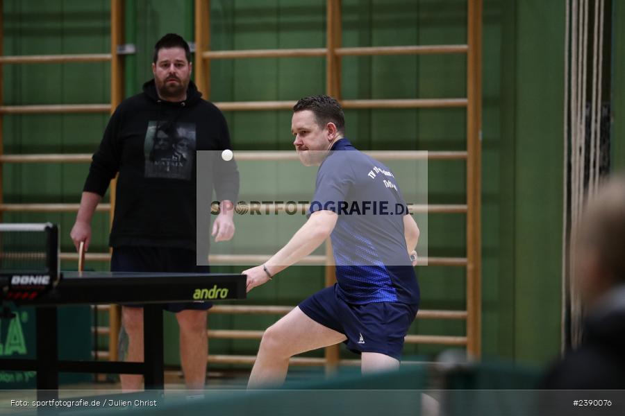 Erwin-Ammann-Halle, Karlstadt, 09.12.2023, BTTV, sport, action, Saison 2023/2024, Bezirksoberliga Herren Ufr, TV 1901 Mittelsinn, TSV Karlstadt - Bild-ID: 2390076 Erwin-Ammann-Halle, Karlstadt, 09.12.2023, BTTV, sport, action, Saison 2023/2024, Bezirksoberliga Herren Ufr, TV 1901 Mittelsinn, TSV Karlstadt - Bild-ID: 2390076