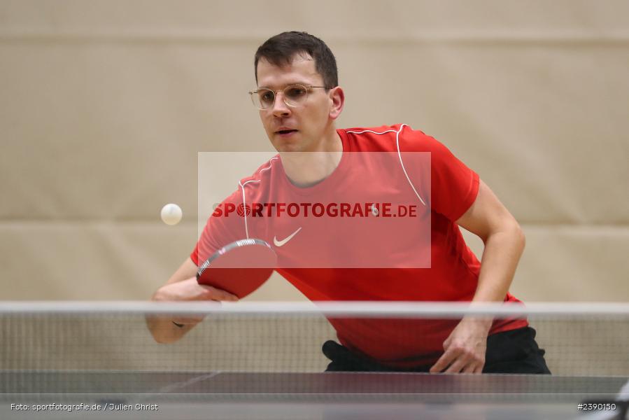 Philipp Kübert, Erwin-Ammann-Halle, Karlstadt, 09.12.2023, BTTV, sport, action, Saison 2023/2024, Bezirksoberliga Herren Ufr, TV 1901 Mittelsinn, TSV Karlstadt - Bild-ID: 2390150 Philipp Kübert, Erwin-Ammann-Halle, Karlstadt, 09.12.2023, BTTV, sport, action, Saison 2023/2024, Bezirksoberliga Herren Ufr, TV 1901 Mittelsinn, TSV Karlstadt - Bild-ID: 2390150