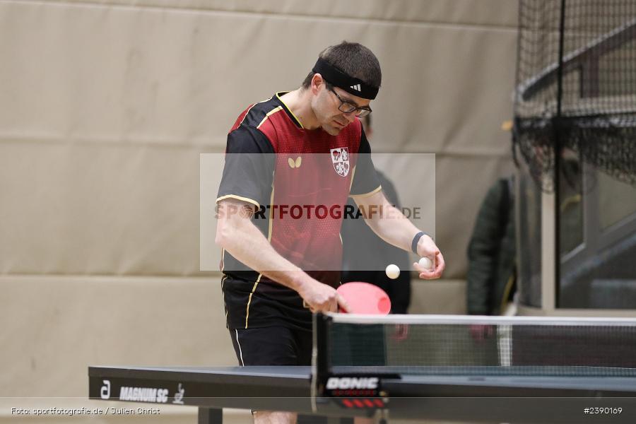 Erwin-Ammann-Halle, Karlstadt, 09.12.2023, BTTV, sport, action, Saison 2023/2024, Bezirksoberliga Herren Ufr, TV 1901 Mittelsinn, TSV Karlstadt - Bild-ID: 2390169 Erwin-Ammann-Halle, Karlstadt, 09.12.2023, BTTV, sport, action, Saison 2023/2024, Bezirksoberliga Herren Ufr, TV 1901 Mittelsinn, TSV Karlstadt - Bild-ID: 2390169