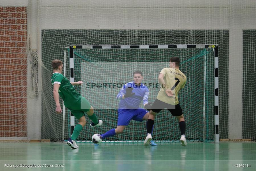 Dreifachturnhalle, Unterpleichfeld, 18.12.2023, BFV, Fussball, sport, action, Saison 2023/2024, Vorturnier Lotto Bayern Hallencup, Gruppe 4, Spielnummer 12, SV Schaippach, FV 1920 Karlstadt - Bild-ID: 2390434