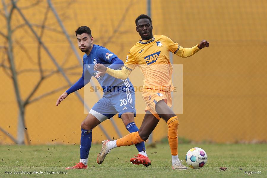 Sportgelände Langstadt, Babenhausen, 17.02.2024, sport, action, BFV, Fussball, Februar 2024, Regionalfreundschaftsspiele, Regionalliga Südwest, Regionalliga Bayern, TSG, SVA, TSG Hoffenheim U23, SV Viktoria Aschaffenburg - Bild-ID: 2394444