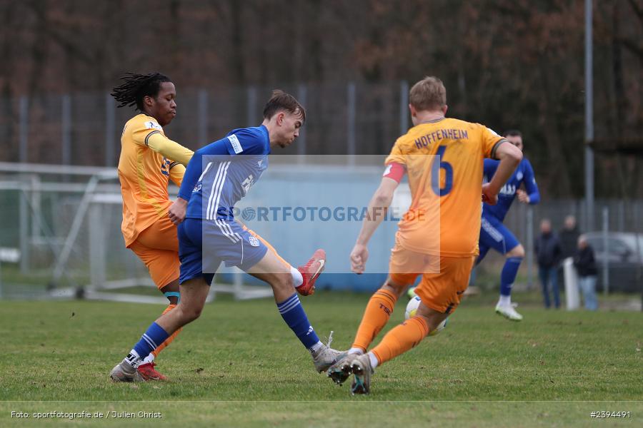 Sportgelände Langstadt, Babenhausen, 17.02.2024, sport, action, BFV, Fussball, Februar 2024, Regionalfreundschaftsspiele, Regionalliga Südwest, Regionalliga Bayern, TSG, SVA, TSG Hoffenheim U23, SV Viktoria Aschaffenburg - Bild-ID: 2394491