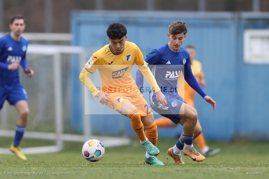 Sportgelände Langstadt, Babenhausen, 17.02.2024, sport, action, BFV, Fussball, Februar 2024, Regionalfreundschaftsspiele, Regionalliga Südwest, Regionalliga Bayern, TSG, SVA, TSG Hoffenheim U23, SV Viktoria Aschaffenburg - Bild-ID: 2394570