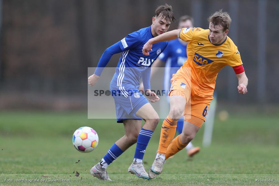 Sportgelände Langstadt, Babenhausen, 17.02.2024, sport, action, BFV, Fussball, Februar 2024, Regionalfreundschaftsspiele, Regionalliga Südwest, Regionalliga Bayern, TSG, SVA, TSG Hoffenheim U23, SV Viktoria Aschaffenburg - Bild-ID: 2394584