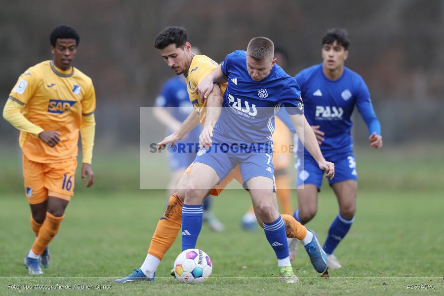 Sportgelände Langstadt, Babenhausen, 17.02.2024, sport, action, BFV, Fussball, Februar 2024, Regionalfreundschaftsspiele, Regionalliga Südwest, Regionalliga Bayern, TSG, SVA, TSG Hoffenheim U23, SV Viktoria Aschaffenburg - Bild-ID: 2394590