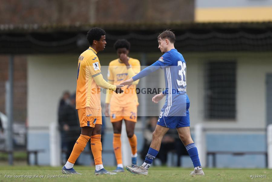 Sportgelände Langstadt, Babenhausen, 17.02.2024, sport, action, BFV, Fussball, Februar 2024, Regionalfreundschaftsspiele, Regionalliga Südwest, Regionalliga Bayern, TSG, SVA, TSG Hoffenheim U23, SV Viktoria Aschaffenburg - Bild-ID: 2394612