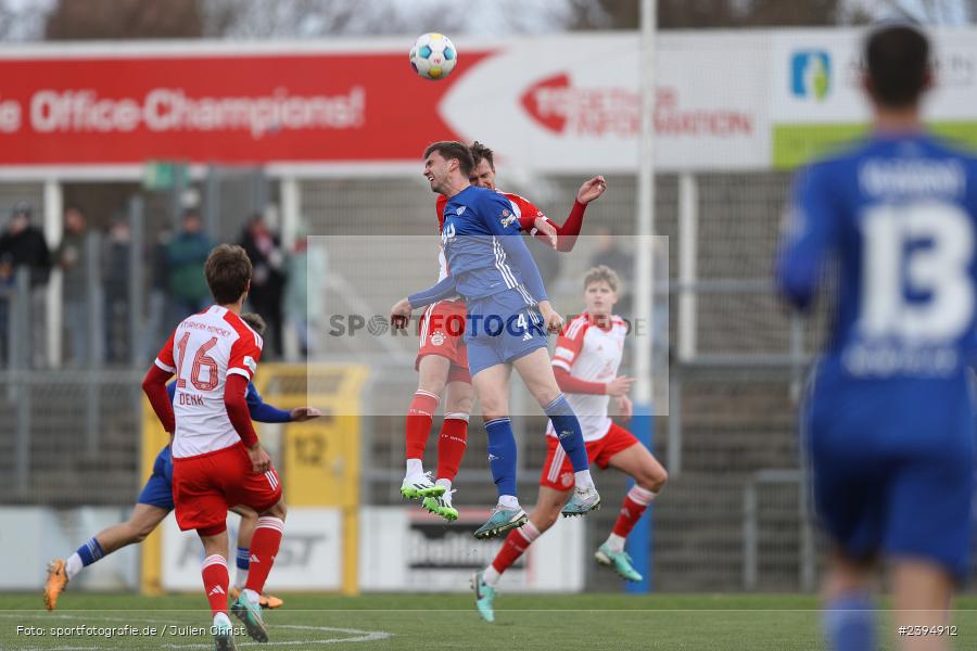 Stadion am Schönbusch, Aschaffenburg, 24.02.2024, sport, action, BFV, Fussball, Februar 2024, Regionalliga Bayern, FCB, SVA, FC Bayern München II, SV Viktoria Aschaffenburg - Bild-ID: 2394912