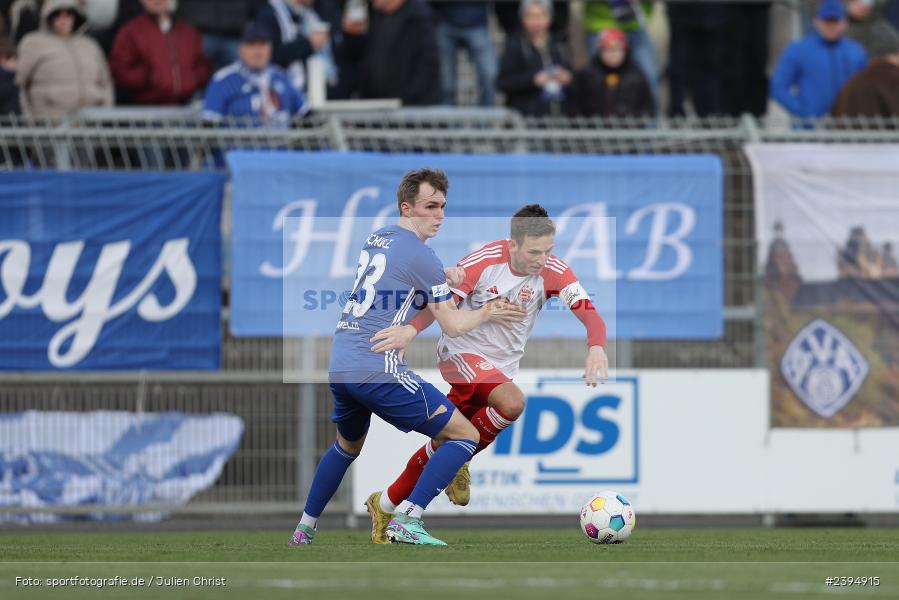 Stadion am Schönbusch, Aschaffenburg, 24.02.2024, sport, action, BFV, Fussball, Februar 2024, Regionalliga Bayern, FCB, SVA, FC Bayern München II, SV Viktoria Aschaffenburg - Bild-ID: 2394915