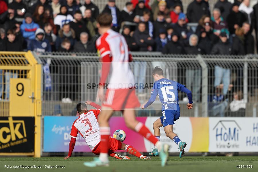 Stadion am Schönbusch, Aschaffenburg, 24.02.2024, sport, action, BFV, Fussball, Februar 2024, Regionalliga Bayern, FCB, SVA, FC Bayern München II, SV Viktoria Aschaffenburg - Bild-ID: 2394958