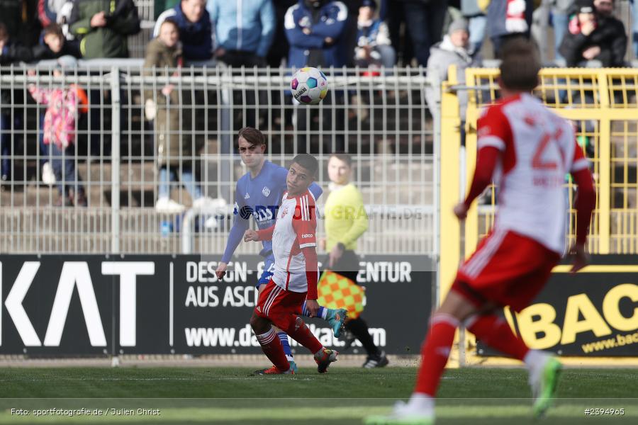 Stadion am Schönbusch, Aschaffenburg, 24.02.2024, sport, action, BFV, Fussball, Februar 2024, Regionalliga Bayern, FCB, SVA, FC Bayern München II, SV Viktoria Aschaffenburg - Bild-ID: 2394965