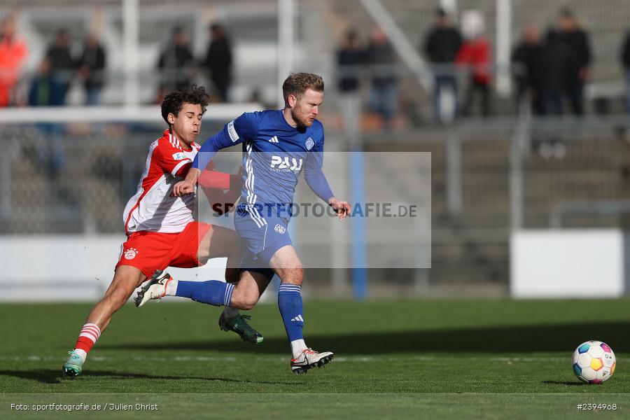 Stadion am Schönbusch, Aschaffenburg, 24.02.2024, sport, action, BFV, Fussball, Februar 2024, Regionalliga Bayern, FCB, SVA, FC Bayern München II, SV Viktoria Aschaffenburg - Bild-ID: 2394968
