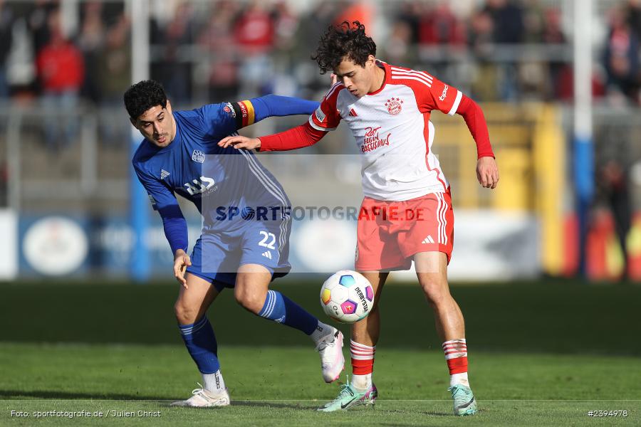 Stadion am Schönbusch, Aschaffenburg, 24.02.2024, sport, action, BFV, Fussball, Februar 2024, Regionalliga Bayern, FCB, SVA, FC Bayern München II, SV Viktoria Aschaffenburg - Bild-ID: 2394978