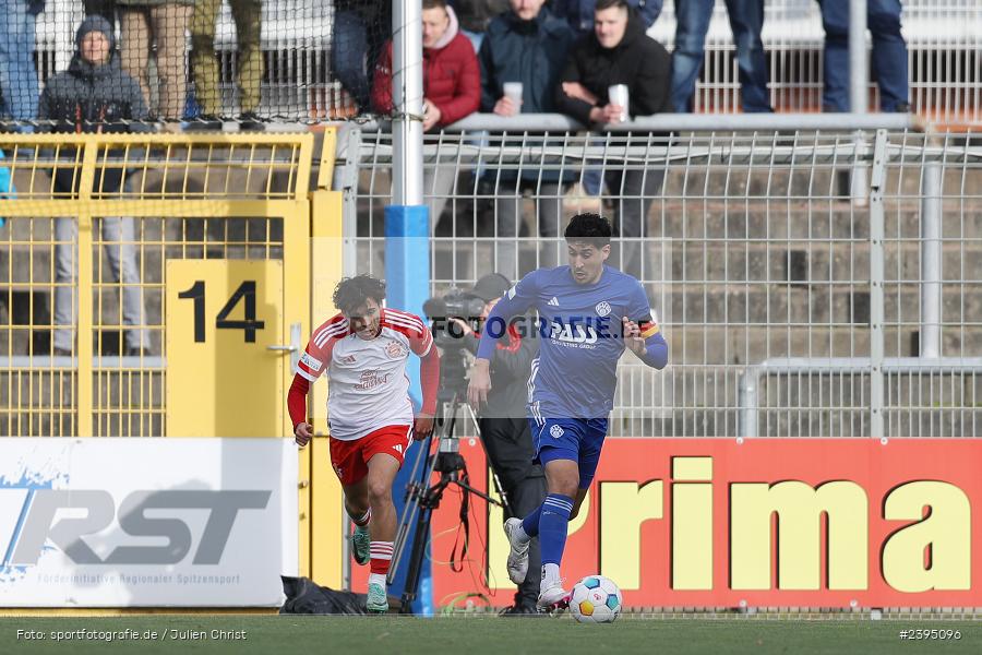 Stadion am Schönbusch, Aschaffenburg, 24.02.2024, sport, action, BFV, Fussball, Februar 2024, Regionalliga Bayern, FCB, SVA, FC Bayern München II, SV Viktoria Aschaffenburg - Bild-ID: 2395096
