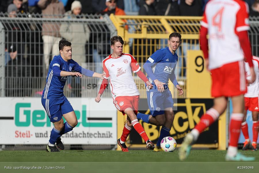 Stadion am Schönbusch, Aschaffenburg, 24.02.2024, sport, action, BFV, Fussball, Februar 2024, Regionalliga Bayern, FCB, SVA, FC Bayern München II, SV Viktoria Aschaffenburg - Bild-ID: 2395098