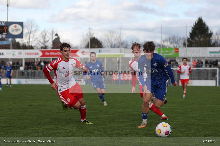 Stadion am Schönbusch, Aschaffenburg, 24.02.2024, sport, action, BFV, Fussball, Februar 2024, Regionalliga Bayern, FCB, SVA, FC Bayern München II, SV Viktoria Aschaffenburg - Bild-ID: 2395261