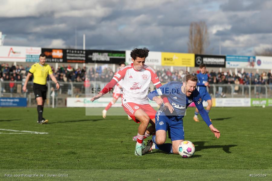 Stadion am Schönbusch, Aschaffenburg, 24.02.2024, sport, action, BFV, Fussball, Februar 2024, Regionalliga Bayern, FCB, SVA, FC Bayern München II, SV Viktoria Aschaffenburg - Bild-ID: 2395269