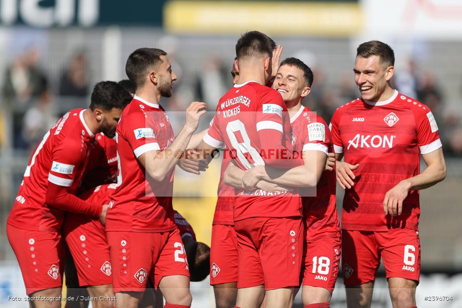 Team, sport, action, Stadion am Schönbusch, SVA, SV Viktoria Aschaffenburg, Regionalliga Bayern, März 2024, Fussball, FWK, FC Würzburger Kickers, BFV, Aschaffenburg, 09.03.2024 - Bild-ID: 2396704