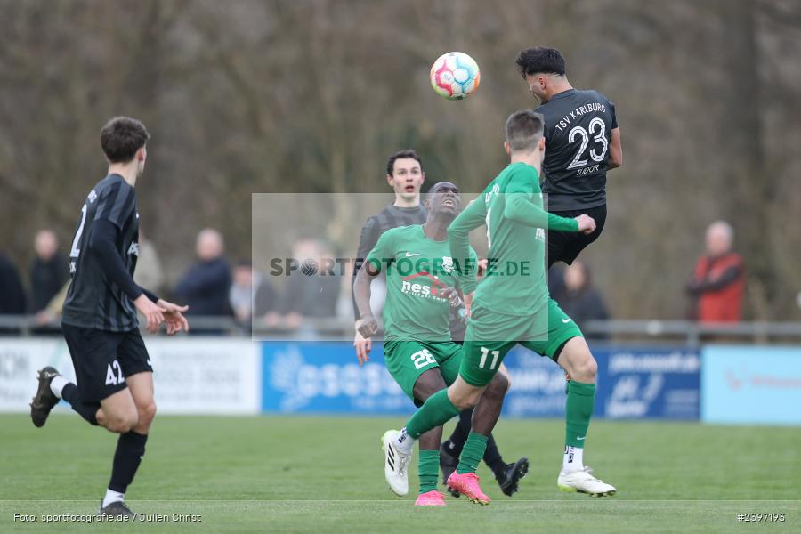 Sportgelände, Karlburg, 09.03.2024, sport, action, BFV, Fussball, März 2024, Landesliga Nordwest, TSV; HAI, SV Alemannia Haibach, TSV Karlburg - Bild-ID: 2397193 Sportgelände, Karlburg, 09.03.2024, sport, action, BFV, Fussball, März 2024, Landesliga Nordwest, TSV; HAI, SV Alemannia Haibach, TSV Karlburg - Bild-ID: 2397193