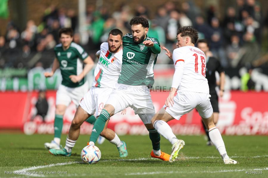 sport, action, Willy-Sachs-Stadion, Schweinfurt, Regionalliga Bayern, März 2024, Fussball, FCS, FCA, FC Augsburg II, BFV, 25. Spieltag, 16.03.2024, 1. FC Schweinfurt 1905 - Bild-ID: 2398233