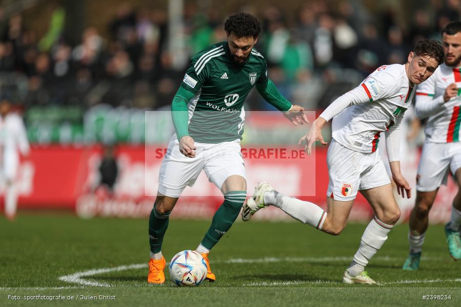 sport, action, Willy-Sachs-Stadion, Schweinfurt, Regionalliga Bayern, März 2024, Fussball, FCS, FCA, FC Augsburg II, BFV, 25. Spieltag, 16.03.2024, 1. FC Schweinfurt 1905 - Bild-ID: 2398234