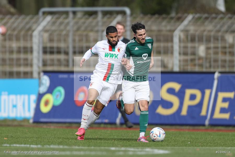 sport, action, Willy-Sachs-Stadion, Schweinfurt, Regionalliga Bayern, März 2024, Fussball, FCS, FCA, FC Augsburg II, BFV, 25. Spieltag, 16.03.2024, 1. FC Schweinfurt 1905 - Bild-ID: 2398276